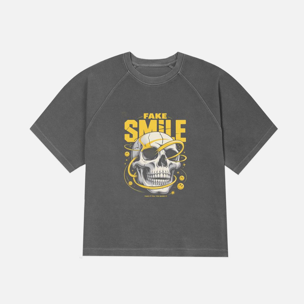 Fake Smile Skull Graffiti Streetwear Design T-Shirt