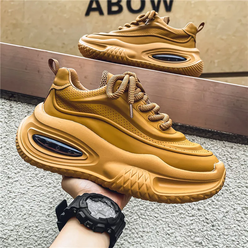 Men's Casual Sports Shoes, Fashionable Thick Soled Skateboarding Shoes, Trendy and Comfortable Men's Shoes Suitable for Outdoor - Image 3