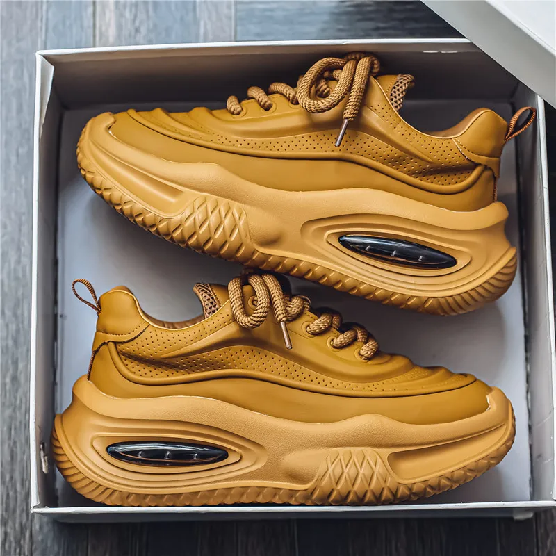 Men's Casual Sports Shoes, Fashionable Thick Soled Skateboarding Shoes, Trendy and Comfortable Men's Shoes Suitable for Outdoor - Image 6